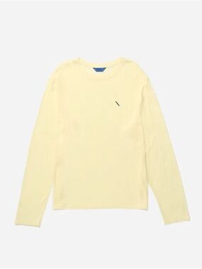 Saturdays New York City Cream Long Sleeve Tee with Navy Tag